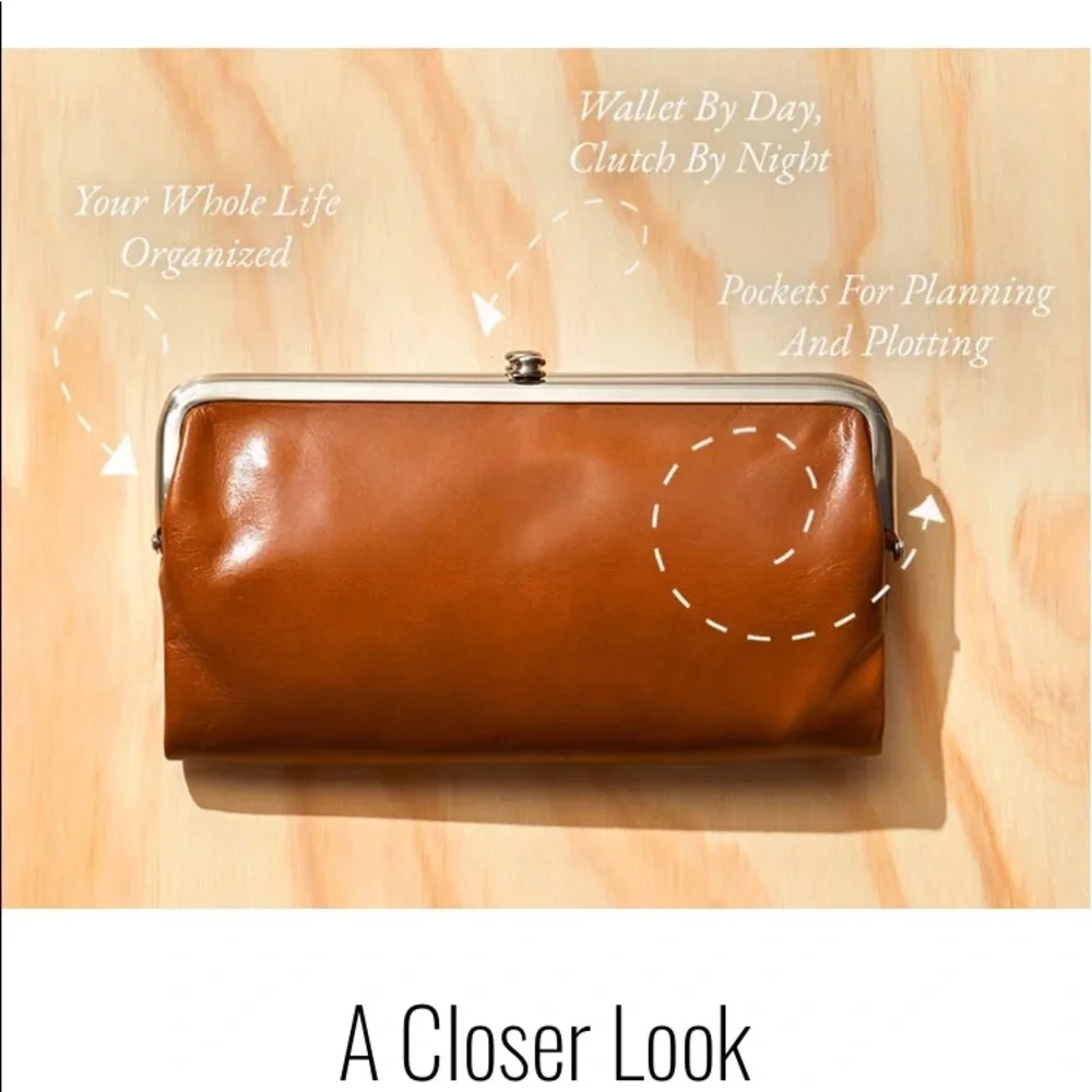 🌀🌀  SOLD 🌀🌀 NWT HOBO Lauren wallet/clutch. Color Honeycomb. Leather. - Picture 10 of 13